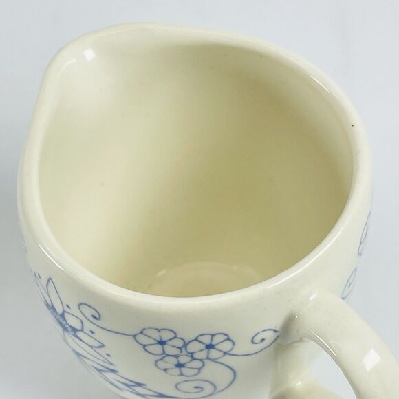 Vintage Stavangerflint Norway Ceramic Creamer Pitcher Flint Blue & White 2.75in - Picture 6 of 10